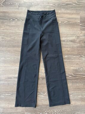 32 Degrees Cool Black Wide-Leg Pull-On Pants with Drawstring